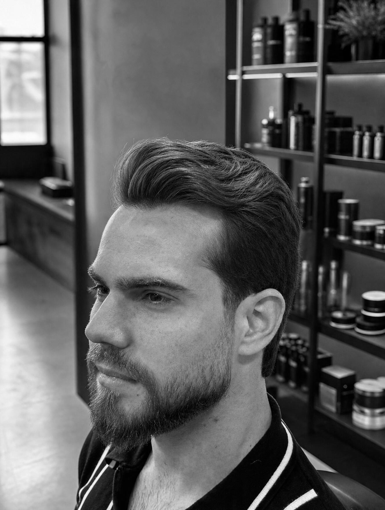Smooth longer hairstyle with controlled texture and movement